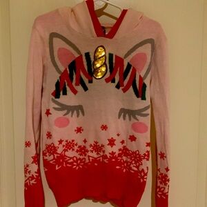 Girls Christmas reindeer sweater 7/8